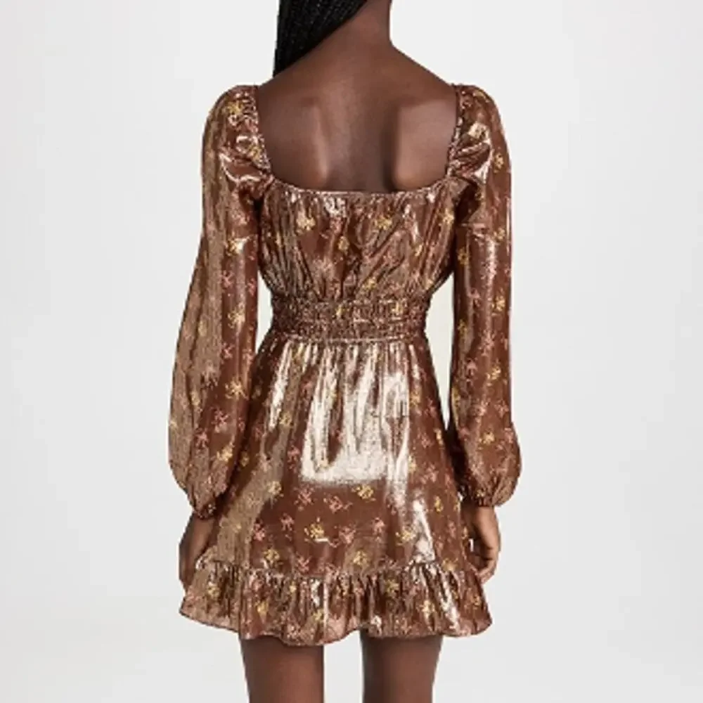 New ~ PAIGE ~ Noah Floral Metallic Mini A-Line Dress Size XS CRUISE VACAY - Picture 2 of 12